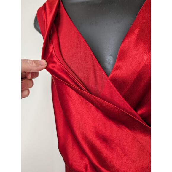 REISS Lucine Draped Cocktail Dress Red Valentine's Size S? See Measurements - Picture 6 of 16